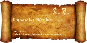 Kapuszta Nándor névjegykártya