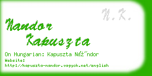 nandor kapuszta business card